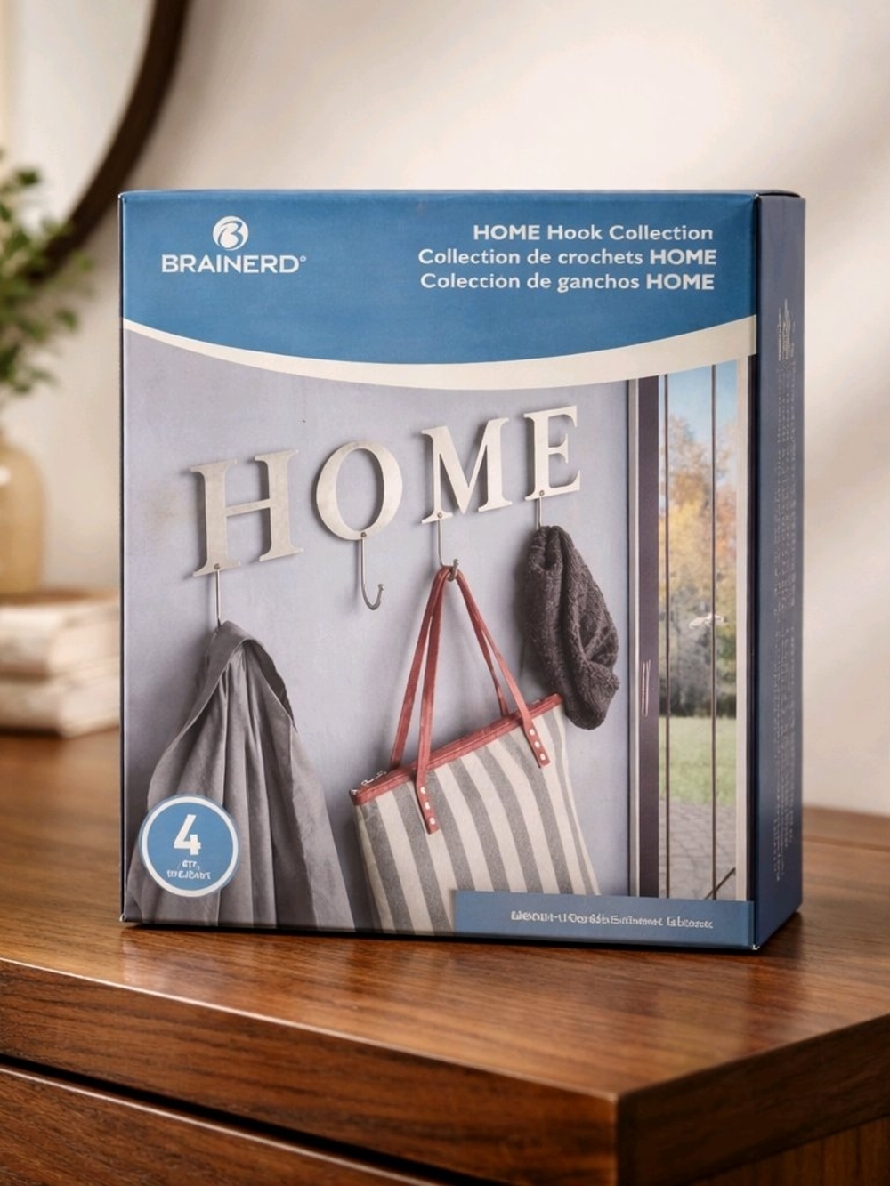 Brainerd HOME 4 Hook Collection Satin Nickel Wall Mount New In Box Decor